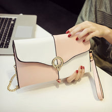 Cargar imagen en el visor de la galería, FUNMARDI European Patchwork Clutch Female Envelope PU Leather Women's Bag Over Shoulder Bags Clutch Chain Messenger Bag WLHB1956