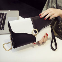 Cargar imagen en el visor de la galería, FUNMARDI European Patchwork Clutch Female Envelope PU Leather Women's Bag Over Shoulder Bags Clutch Chain Messenger Bag WLHB1956