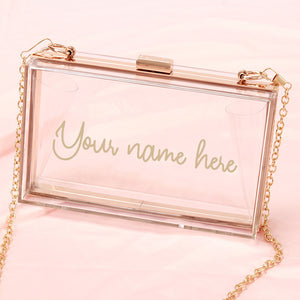 Custom Name Acrylic Bags Personalized Clear Printed Clutches Transparent Bride Handbags Writing Letter Initial Women Evening Bag