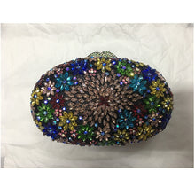 Cargar imagen en el visor de la galería, 2 - Designer Handbags High Quality Crystal Clutch Evening Bag for Women Metal Floral Bridal Wedding Clutch Purse Handbags and Purse
