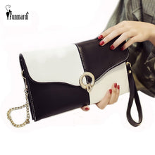 Cargar imagen en el visor de la galería, FUNMARDI European Patchwork Clutch Female Envelope PU Leather Women&#39;s Bag Over Shoulder Bags Clutch Chain Messenger Bag WLHB1956
