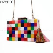 Cargar imagen en el visor de la galería, Minaudiere Bag Mother Of Pearl Evening Bag Clutch Bag For Girls Envelope Clutch Fashion Colorful Acrylic Clutch Bag Wallet

