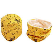 Carregar imagem no visualizador da galeria, New Fashion Baby Cap Set Cartoon Owl Stars Baby Head Cover Spring Warm Neck Collar Kids Beanies Sets Cotton Children Hats Scarf
