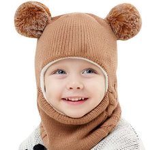 Cargar imagen en el visor de la galería, Autumn Winter Children Hats Pom Pom Ball Hat Kids Beanies Cap Girls Boys Warm Wool Hooded Hat Baby Scarves Toddler Caps
