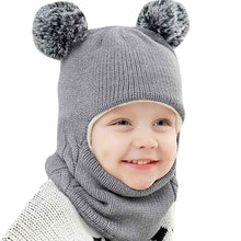 Cargar imagen en el visor de la galería, Autumn Winter Children Hats Pom Pom Ball Hat Kids Beanies Cap Girls Boys Warm Wool Hooded Hat Baby Scarves Toddler Caps
