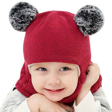 Cargar imagen en el visor de la galería, Autumn Winter Children Hats Pom Pom Ball Hat Kids Beanies Cap Girls Boys Warm Wool Hooded Hat Baby Scarves Toddler Caps
