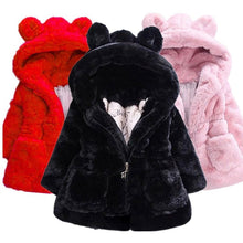 将图片加载到图库查看器，Baby Girls Jacket Kids Boys Fashion Coats Artificial Fur Warm Hooded Autumn Winter Girls Infant Clothing Children&#39;s Jacket
