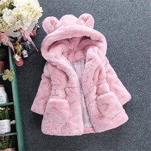 将图片加载到图库查看器，Baby Girls Jacket Kids Boys Fashion Coats Artificial Fur Warm Hooded Autumn Winter Girls Infant Clothing Children&#39;s Jacket
