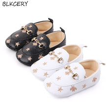 将图片加载到图库查看器，Baby Boy Shoes for 0-18 M with Bees Stars Newborn Baby Casual Shoes Toddler Infant Loafers Shoes Cotton Soft Sole Baby Moccasins
