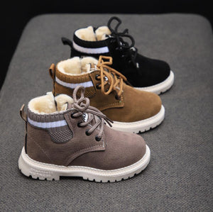 Children Casual Shoes Autumn Winter Martin Boots Boys Shoes Fashion Leather Soft Antislip Girls Boots 21-30 Sport Running Shoes