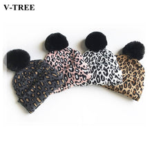 Carregar imagem no visualizador da galeria, Matching Family Outfits Leopard Children Hats Mother Kids Hats Winter Kids Caps Warm Photography Props Girls Hats Boys Clothing
