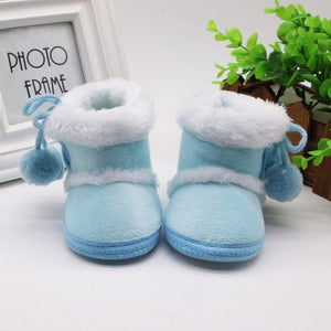 Warm Newborn Toddler Boots Winter First Walkers baby Girls Boys Shoes Soft Sole Fur Snow Booties for 0-18M