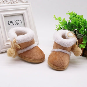 Warm Newborn Toddler Boots Winter First Walkers baby Girls Boys Shoes Soft Sole Fur Snow Booties for 0-18M