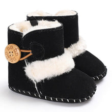 Cargar imagen en el visor de la galería, 0-18M Newborn Infant Baby Girls Snow Boots Winter Warm Baby Shoes Solid Button Plush Ankle Boots
