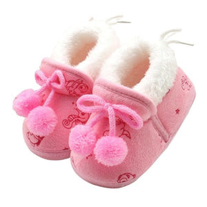 Winter Sweet Newborn Baby Girls Princess Winter Boots First Walkers Soft Soled Infant Toddler Kids Girl Footwear Shoes