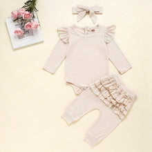 Carregar imagem no visualizador da galeria, Newborn Infant Baby Girls Ruffle T-Shirt Romper Tops Leggings Pant 3Pcs Outfits Clothes Set Long Sleeve Fall Winter Clothing D20
