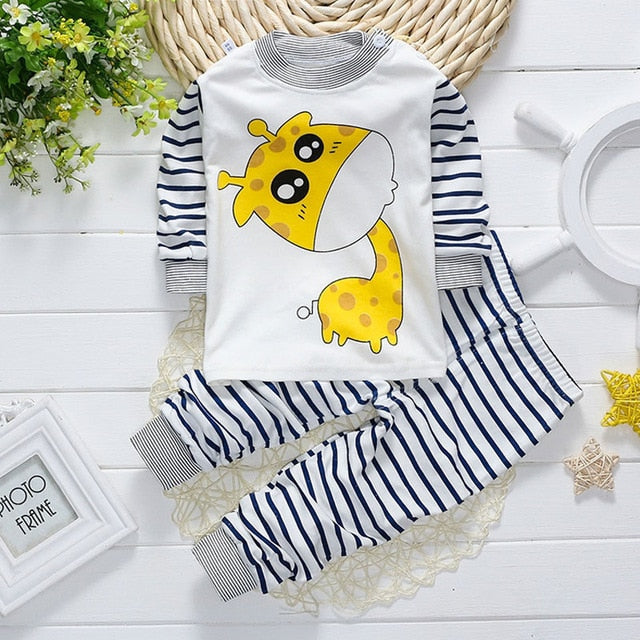 Fall baby boys girls clothing set T-shirt tops pant tracksuits for newborn baby boy girls outfits Pullover overalls clothes sets