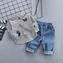 Cargar imagen en el visor de la galería, Fall baby boys girls clothing set T-shirt tops pant tracksuits for newborn baby boy girls outfits Pullover overalls clothes sets
