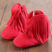 Carregar imagem no visualizador da galeria, Moccasin Moccs Newborn Baby Girl Boy Kids Prewalker Solid Fringe Shoes Infant Toddler Soft Soled Anti-slip Boots Booties 0-1Yea
