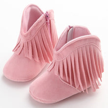 Carregar imagem no visualizador da galeria, Moccasin Moccs Newborn Baby Girl Boy Kids Prewalker Solid Fringe Shoes Infant Toddler Soft Soled Anti-slip Boots Booties 0-1Yea
