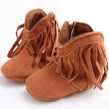 Carregar imagem no visualizador da galeria, Moccasin Moccs Newborn Baby Girl Boy Kids Prewalker Solid Fringe Shoes Infant Toddler Soft Soled Anti-slip Boots Booties 0-1Yea
