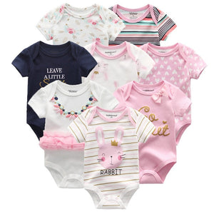 8 PCS/LOT Short Sleeve Baby Rompers 100%Cotton overalls Newborn clothes Roupas de bebe boys girls jumpsuit&clothing