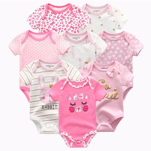 8 PCS/LOT Short Sleeve Baby Rompers 100%Cotton overalls Newborn clothes Roupas de bebe boys girls jumpsuit&clothing