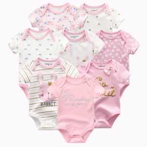 8 PCS/LOT Short Sleeve Baby Rompers 100%Cotton overalls Newborn clothes Roupas de bebe boys girls jumpsuit&clothing