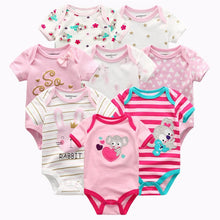 将图片加载到图库查看器，8 PCS/LOT Short Sleeve Baby Rompers 100%Cotton overalls Newborn clothes Roupas de bebe boys girls jumpsuit&amp;clothing
