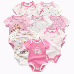 8 PCS/LOT Short Sleeve Baby Rompers 100%Cotton overalls Newborn clothes Roupas de bebe boys girls jumpsuit&clothing