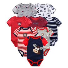 将图片加载到图库查看器，8 PCS/LOT Short Sleeve Baby Rompers 100%Cotton overalls Newborn clothes Roupas de bebe boys girls jumpsuit&amp;clothing
