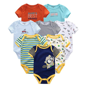 8 PCS/LOT Short Sleeve Baby Rompers 100%Cotton overalls Newborn clothes Roupas de bebe boys girls jumpsuit&clothing