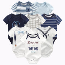 将图片加载到图库查看器，8 PCS/LOT Short Sleeve Baby Rompers 100%Cotton overalls Newborn clothes Roupas de bebe boys girls jumpsuit&amp;clothing
