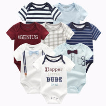 将图片加载到图库查看器，8 PCS/LOT Short Sleeve Baby Rompers 100%Cotton overalls Newborn clothes Roupas de bebe boys girls jumpsuit&amp;clothing
