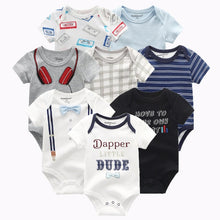 将图片加载到图库查看器，8 PCS/LOT Short Sleeve Baby Rompers 100%Cotton overalls Newborn clothes Roupas de bebe boys girls jumpsuit&amp;clothing
