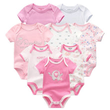 将图片加载到图库查看器，8 PCS/LOT Short Sleeve Baby Rompers 100%Cotton overalls Newborn clothes Roupas de bebe boys girls jumpsuit&amp;clothing
