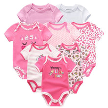 将图片加载到图库查看器，8 PCS/LOT Short Sleeve Baby Rompers 100%Cotton overalls Newborn clothes Roupas de bebe boys girls jumpsuit&amp;clothing
