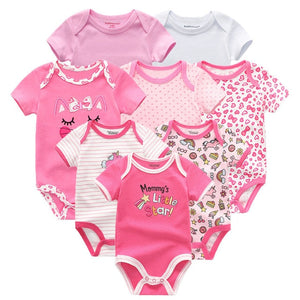 8 PCS/LOT Short Sleeve Baby Rompers 100%Cotton overalls Newborn clothes Roupas de bebe boys girls jumpsuit&clothing