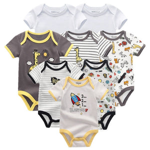 8 PCS/LOT Short Sleeve Baby Rompers 100%Cotton overalls Newborn clothes Roupas de bebe boys girls jumpsuit&clothing