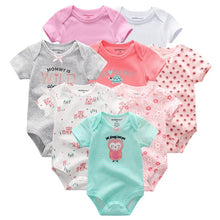 将图片加载到图库查看器，8 PCS/LOT Short Sleeve Baby Rompers 100%Cotton overalls Newborn clothes Roupas de bebe boys girls jumpsuit&amp;clothing
