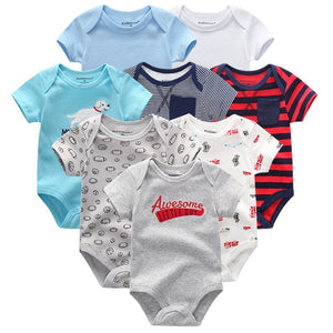 8 PCS/LOT Short Sleeve Baby Rompers 100%Cotton overalls Newborn clothes Roupas de bebe boys girls jumpsuit&clothing