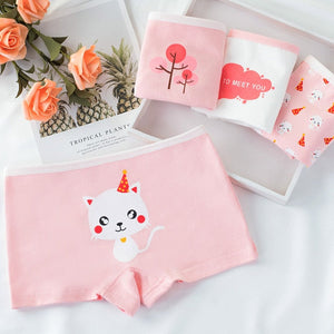 4 Pcs/lot Children Panties Briefs Kids Underwear Baby Cotton Sweet Design Panties  Cute Underpants Children Clothing