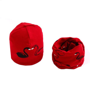 New Fashion Baby Cap Set Cartoon Owl Stars Baby Head Cover Spring Warm Neck Collar Kids Beanies Sets Cotton Children Hats Scarf