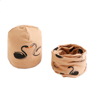 New Fashion Baby Cap Set Cartoon Owl Stars Baby Head Cover Spring Warm Neck Collar Kids Beanies Sets Cotton Children Hats Scarf