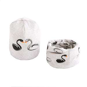 New Fashion Baby Cap Set Cartoon Owl Stars Baby Head Cover Spring Warm Neck Collar Kids Beanies Sets Cotton Children Hats Scarf