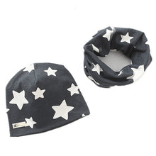 Carregar imagem no visualizador da galeria, New Fashion Baby Cap Set Cartoon Owl Stars Baby Head Cover Spring Warm Neck Collar Kids Beanies Sets Cotton Children Hats Scarf
