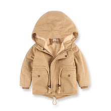 Cargar imagen en el visor de la galería, Children Winter Fleece Outdoor Jackets for Boys Hooded Warm Kids Boy Outerwear Windbreaker Autumn Casual Baby Boy Coats Clothing
