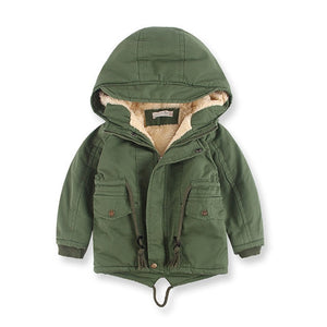 Children Winter Fleece Outdoor Jackets for Boys Hooded Warm Kids Boy Outerwear Windbreaker Autumn Casual Baby Boy Coats Clothing