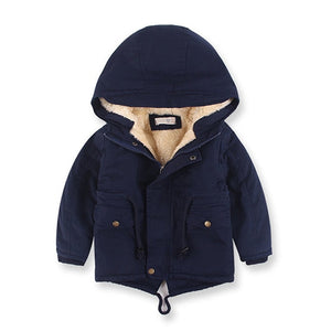 Children Winter Fleece Outdoor Jackets for Boys Hooded Warm Kids Boy Outerwear Windbreaker Autumn Casual Baby Boy Coats Clothing