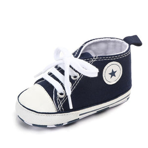 Baby Canvas Classic Sports Sneakers Newborn Baby Boys Girls Print Star First Walkers Shoes Infant Toddler Anti-slip Baby Shoes